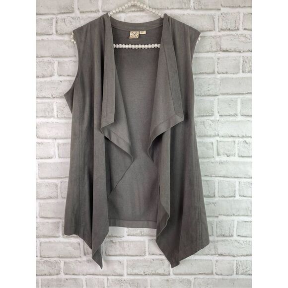 ARTISAN NY Suede Look Waterfall Vest Women’s Size Medium - Picture 7 of 7